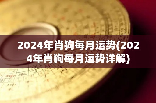 2024年肖狗每月运势(2024年肖狗每月运势详解)