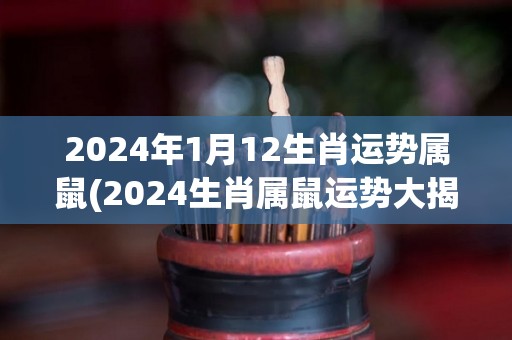 2024年1月12生肖运势属鼠(2024生肖属鼠运势大揭秘！)