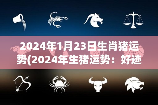 2024年1月23日生肖猪运势(2024年生猪运势：好迹象出现，福气满满)