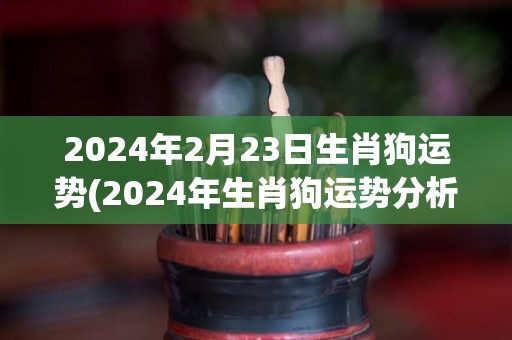 2024年2月23日生肖狗运势(2024年生肖狗运势分析及展望)