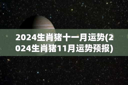 2024生肖猪十一月运势(2024生肖猪11月运势预报)