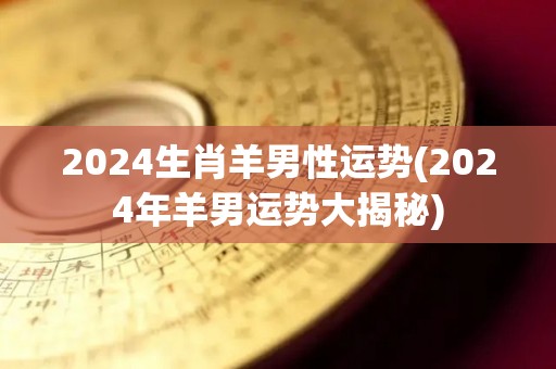 2024生肖羊男性运势(2024年羊男运势大揭秘)