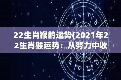 22生肖猴的运势(2021年22生肖猴运势：从努力中收获成功)