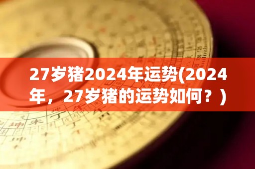 27岁猪2024年运势(2024年，27岁猪的运势如何？)