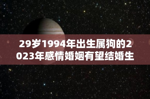 29岁1994年出生属狗的2023年感情婚姻有望结婚生子吗（94年属狗的2023年结婚好不好）