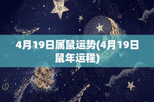 4月19日属鼠运势(4月19日鼠年运程)