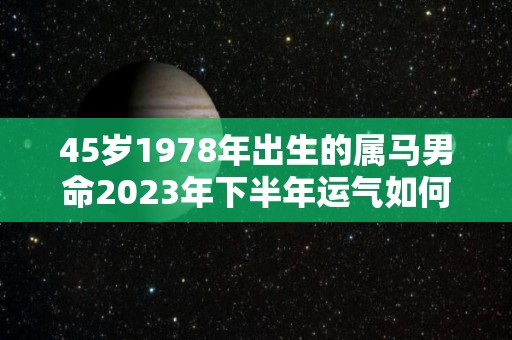 45岁1978年出生的属马男命2023年下半年运气如何运势详解（78年属马人45岁后运程）