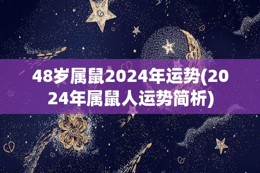 48岁属鼠2024年运势(2024年属鼠人运势简析)