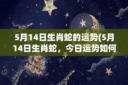 5月14日生肖蛇的运势(5月14日生肖蛇，今日运势如何？)