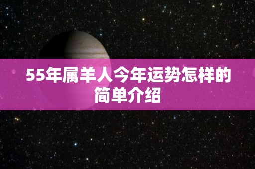 55年属羊人今年运势怎样的简单介绍