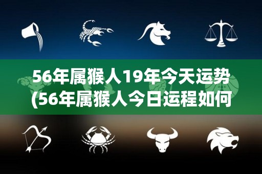 56年属猴人19年今天运势(56年属猴人今日运程如何？)