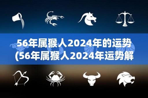 56年属猴人2024年的运势(56年属猴人2024年运势解析)