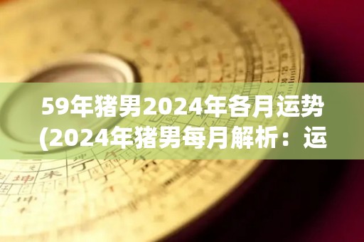 59年猪男2024年各月运势(2024年猪男每月解析：运势来袭，财运、健康心情都很好！)