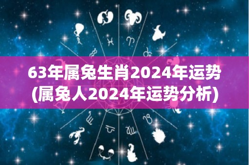 63年属兔生肖2024年运势(属兔人2024年运势分析)