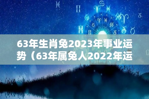 63年生肖兔2023年事业运势（63年属兔人2022年运势运程每月运程）