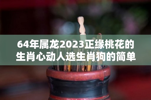 64年属龙2023正缘桃花的生肖心动人选生肖狗的简单介绍