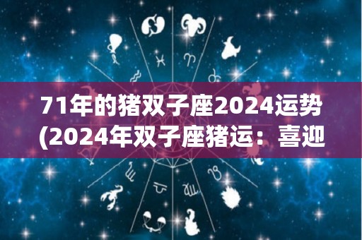 71年的猪双子座2024运势(2024年双子座猪运：喜迎一年事业飞跃和感情圆满)