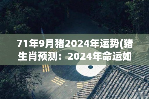 71年9月猪2024年运势(猪生肖预测：2024年命运如何？)