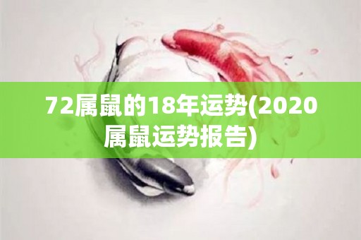 72属鼠的18年运势(2020属鼠运势报告)