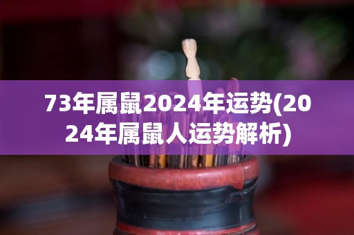 73年属鼠2024年运势(2024年属鼠人运势解析)