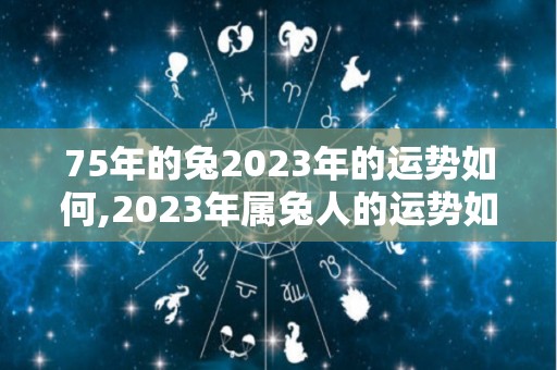 75年的兔2023年的运势如何,2023年属兔人的运势如何