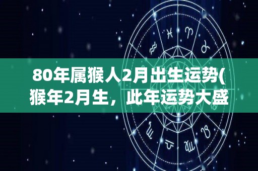 80年属猴人2月出生运势(猴年2月生，此年运势大盛，展望未来充满希望)