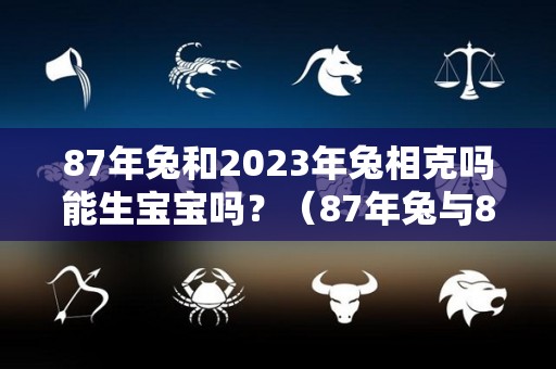 87年兔和2023年兔相克吗能生宝宝吗？（87年兔与87年免婚合吗）