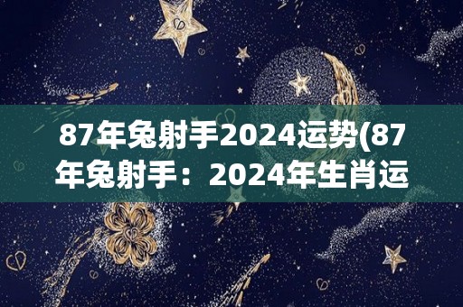 87年兔射手2024运势(87年兔射手：2024年生肖运势解析)