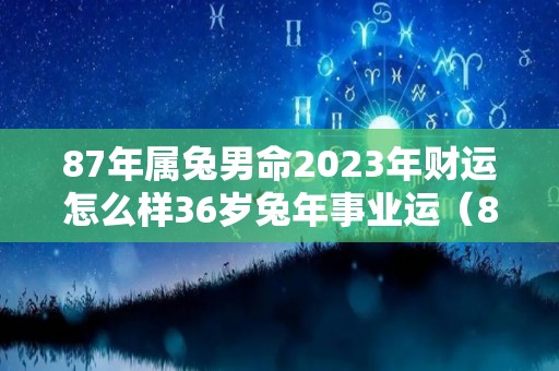 87年属兔男命2023年财运怎么样36岁兔年事业运（87年属兔2023年婚姻运势及运程及每月的运势）