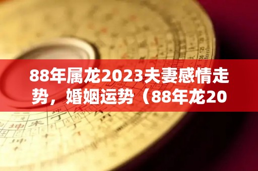 88年属龙2023夫妻感情走势，婚姻运势（88年龙2023年财运好吗）