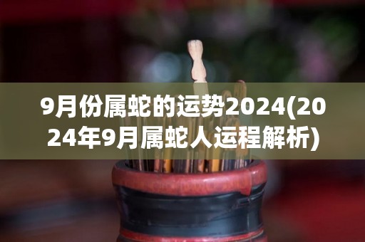 9月份属蛇的运势2024(2024年9月属蛇人运程解析)