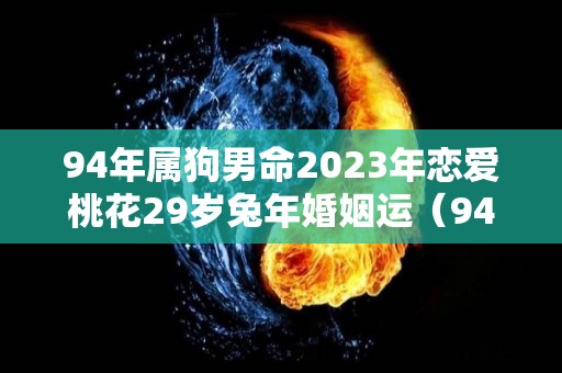 94年属狗男命2023年恋爱桃花29岁兔年婚姻运（94年属狗男2020年姻缘）