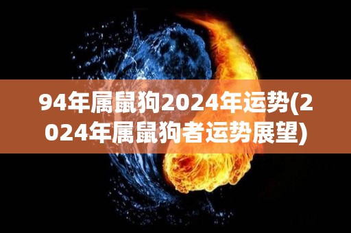 94年属鼠狗2024年运势(2024年属鼠狗者运势展望)