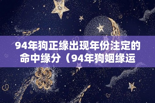 94年狗正缘出现年份注定的命中缘分（94年狗姻缘运势）