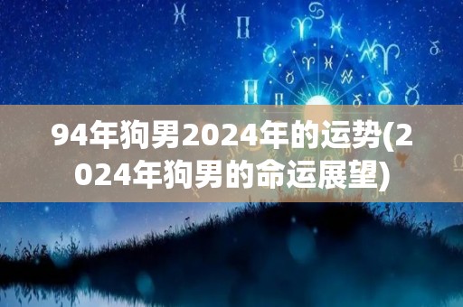 94年狗男2024年的运势(2024年狗男的命运展望)